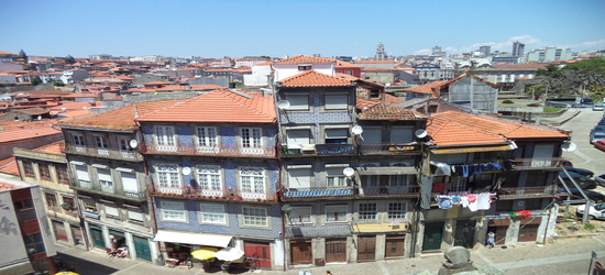 The view on the building near the Douro river